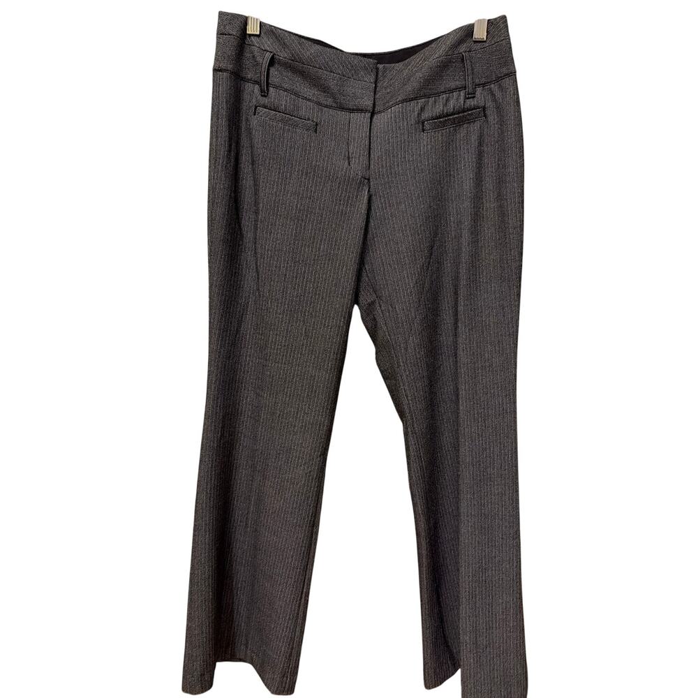 Express Editor Gray Dress Pants Women's Size 4 Wide Leg Stripe Office Siren Corp